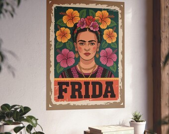 Frida Kahlo Poster, Wall Art Print, Mexican Artist Decor, Boho Chic Home Decor, Art Lover Gift