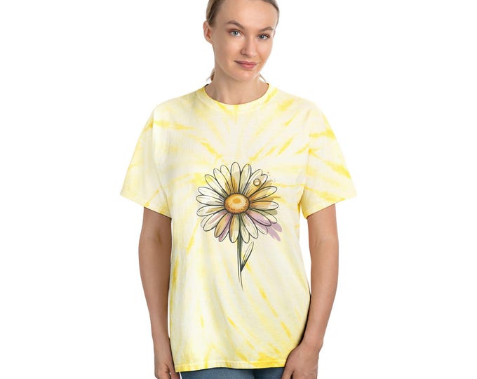 Sunflower Tie-Dye Tee, Vibrant Summer Shirt, Boho Fashion, Festival Wear, Unique Gift Idea, Casual Outfit