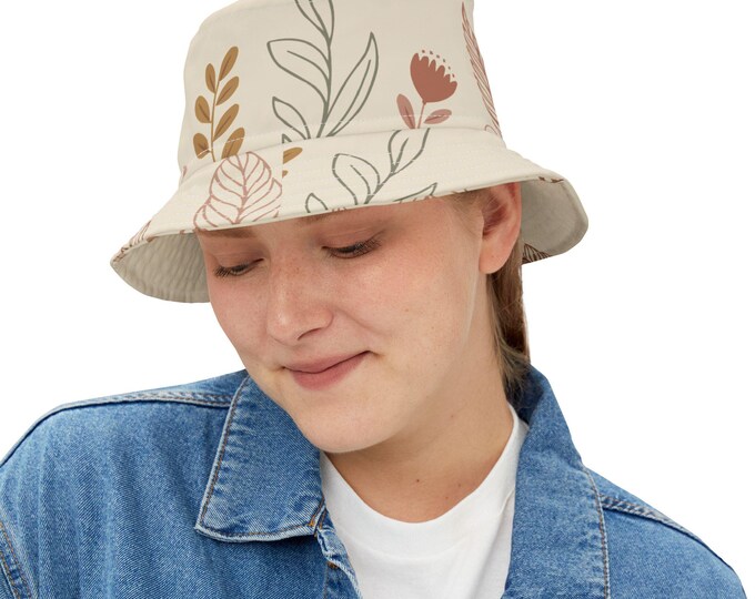 Floral Bucket Hat, Boho Sun Hat, Summer Accessory, Gift for Nature Lovers, Trendy Outdoor Hat