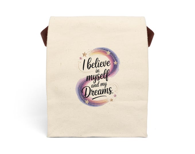 Inspirational Canvas Lunch Bag, Motivational Snack Carrier, Eco-Friendly Lunch Tote, Teacher Gift, Back to School