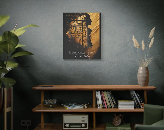 Elegant Egyptian-Inspired Wall Art, Motivational Canvas Print, Home Decor, Gift for Art Lovers, Inspirational Decor