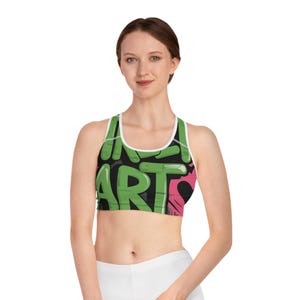 Artistic Sports Bra, Fitness Top, Workout Bra, Trendy Gym Wear, Gift for Athletes, Activewear for Art Lovers