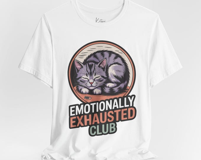 Emotional Support Cat Unisex Tee, Cat Lover Shirt, Mental Health Awareness Top, Gift for Introvert, Cute Kitten T-Shirt, Comfort Tee