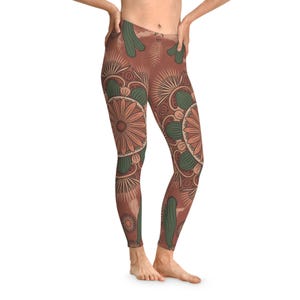 Bohemian-Style Stretchy Leggings, Comfortable AOP Leggings, Yoga Pants, Festival Wear, Everyday Casual