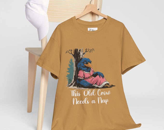 Funny Graphic Tee, This Old Crow Needs a Nap Shirt, Unisex Cotton Shirt, Casual Wear, Comfy Wearing, Gift Idea