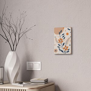 Tela botânica esticada, arte de parede minimalista, decoração inspirada na natureza, espessura de 0,75&quot;