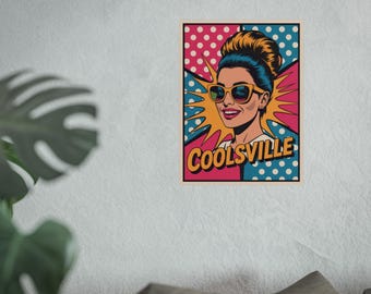 Retro Poster, Vintage Wall Art Print, Hipster Decor, 70s Artwork, Groovy Room Decor