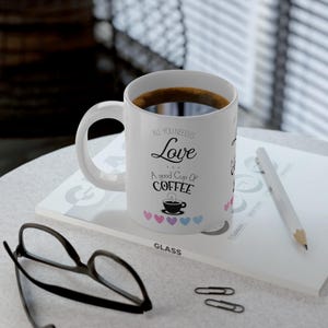 Love and Coffee Jumbo Mug, 20oz - Gift for Coffee Lovers, Inspirational Quote Cup, Large Tea Mug, Cozy Drinkware, Kitchen Decor