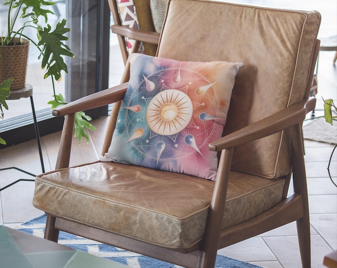 Celestial Sun & Moon Pillow - Boho Chic Home Decor, Astrology Decor, Gift for Her, Cosmic Cushion, Cosmic Throw Pillow