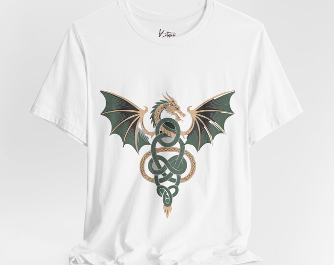 Celtic Dragon Unisex Tee, Shirt, T-Shirt, Short Sleeve Tee, Dragon Lover Gift, Mythical Creature Shirt