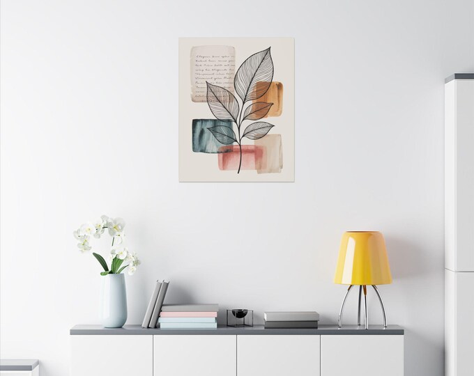Canvas Print, Abstract Botanical Art Print, Wall Decor, Nature Poster, Floral Wall Art, Botanical Print, Home Decor