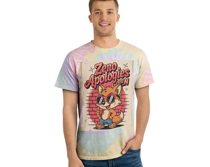 Zero Apologies Spiral Tie-Dye Tee, Psychedelic Boho Hippie Shirt, Groovy Festival Clothing, Colorful Summer Top, Retro 70s Fashion