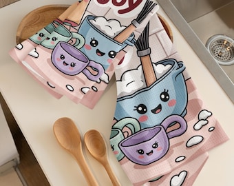 Cute Baking Hand Towel - Bake with Joy, Kitchen Decor, Gift for Bakers, Fun Cooking Towel, Hostess Gift, Home Accessories