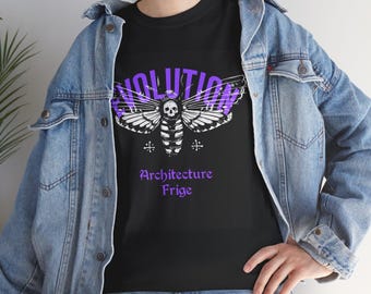 Evolution Moth Tee, Unisex Graphic Shirt, Architecture Gift, Casual Wear, Nature Lovers Apparel
