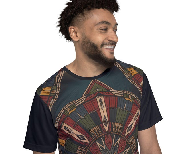 Vibrant Men's Sports Jersey, Unique Graphic Tee, Casual Wear, Outdoor Gear, Gift for Sports Enthusiasts, Festival Attire