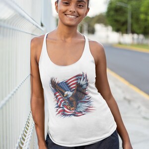 Unisex American Eagle Flag Tank, Patriotic Jersey Tank Top, USA Flag Shirt, American Flag Tee