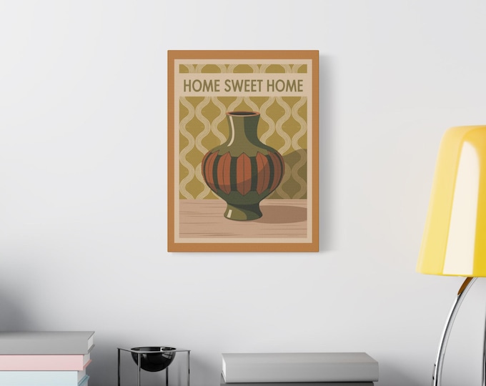 Canvas Art, Home Sweet Home Wall Decor Print, Housewarming Gift, Family Quote Sign, Living Room Decoration, Rustic Farmhouse Artwork, Ready
