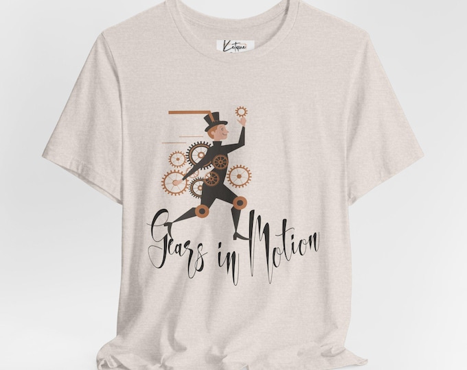 Motivational Gears in Motion Running Tee - Fitness Gift, Inspiration T-Shirt