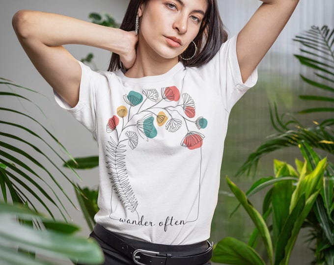 Nature-Inspired Line Art Unisex Tee | Weather Often Graphic Tee, Gift for Nature Lovers, Casual Wear, Eco-Friendly T-Shirt