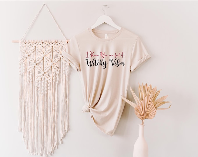 Witchy Vibes Tee, Unisex T-Shirt for Fall, Halloween Apparel, Spooky Season Gift, Magical Lifestyle Top, Witch Occasion Wear
