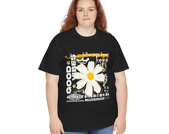Sunny Daisy Urban Streetwear Tee, Flower Graphic Shirt, Retro Floral Top, Cotton Daisy Tshirt, Graphic Tee for Men and Women