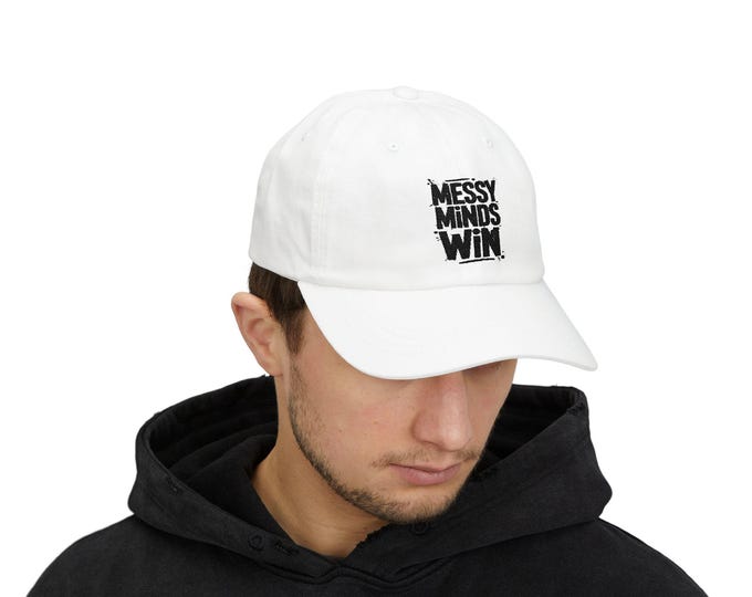 Messy Minds Win Classic Dad Cap - Casual Hat for Creative Souls, Gift for Dad, Unisex Cap for Everyday Style, Trendy Sports Cap