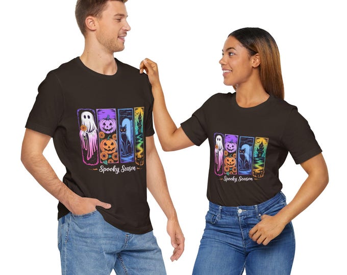 Spooky Season Tee, Halloween Shirt - Unisex Tee, Short Sleeve T-Shirt, Fall Clothing, October Gift, Creepy Fashion