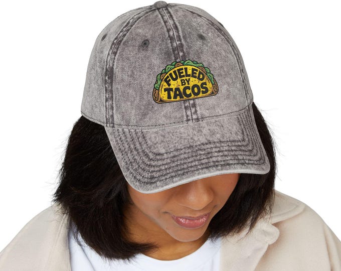 Vintage Taco Cap, Embroidered Cap, Taco Lover Gift, Retro Hat, Summer Accessories, Gift for Foodies