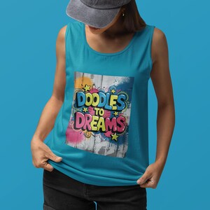 Doodles to Dreams Unisex Tank Top: Vibrant Art Shirt