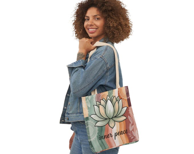 Inner Peace Canvas Tote Bag - Eco-Friendly, Stylish Carryall for Yoga Lovers, Meditation, Shopping, Gift for Her