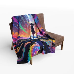 Cosmic World Arctic Fleece-Decke, Galaxy-Decke, Weltraum-Thema Bettwäsche, Geschenk für Weltraumliebhaber, einzigartiges Wohndekor, tolle Geschenkidee