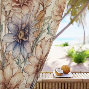 Boho Floral Blackout Window Curtain: Botanical Home Decor (50x84 in)