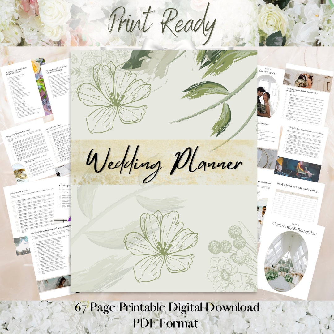 Wedding Planner Printable, 67 Pages, Wedding Planning Guide, DIY ...