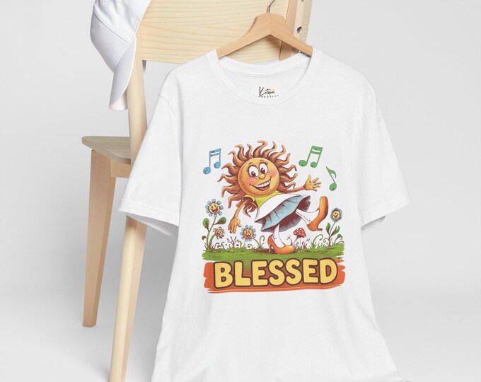Blessed Sunshine Unisex Tee, Positive Vibe Shirt, Summer Style T-Shirt, Gift for Music Lovers, Feel Good Apparel