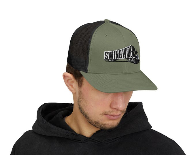Swing Wide Snapback Trucker Cap - Vintage Style Hat, Retro Baseball Cap, Distressed Truckers Cap, Adjustable Cap for Men and Women, Hipster