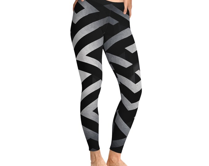 Modern Geometric Leggings - Stretchy Activewear, Comfortable Yoga Pants, Fitness Apparel, Stylish Athleisure, Trendy Workout Outfit