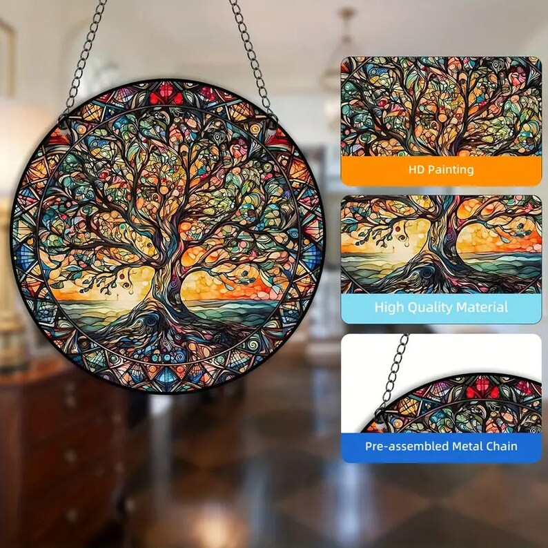 3 Styles 3D Tree of Life Stained Suncatcher Four Seasons Etsy