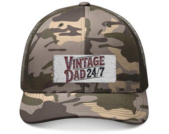 Vintage Dad Camouflage Trucker Hat | Cool Gift for Dads | Casual Outdoor Style | Perfect for Father's Day, Camping, Fishing