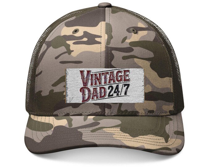 Vintage Dad Camouflage Trucker Hat | Cool Gift for Dads | Casual Outdoor Style | Perfect for Father's Day, Camping, Fishing