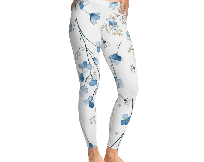 Floral Stretchy Leggings | Comfortable Yoga Pants, Workout Leggings, Casual Wear, Gifts for Her, Trendy Activewear