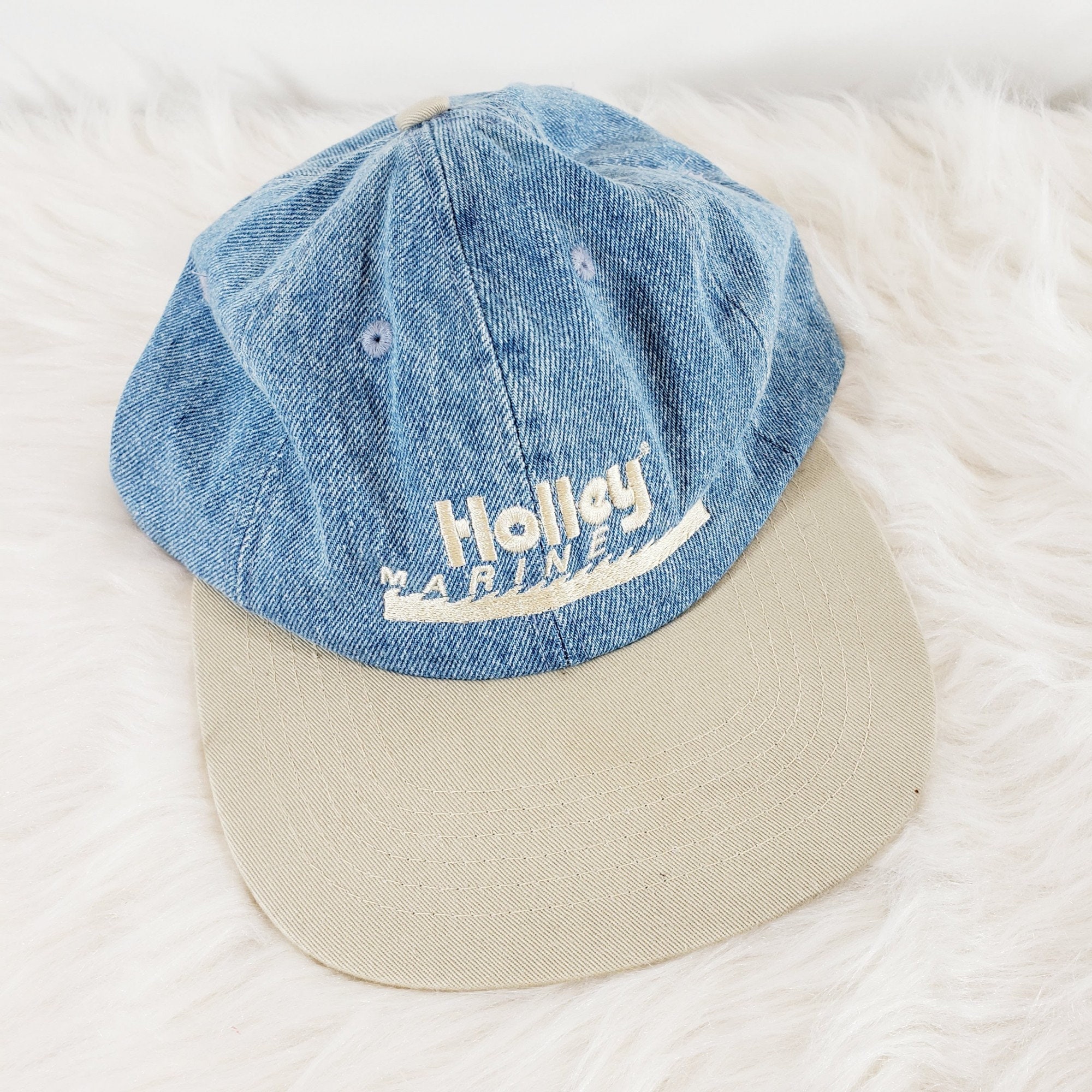 Vintage Holley Marine Hat Blue Denim 