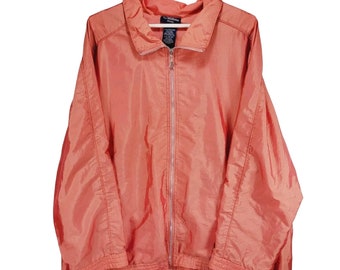 Vintage Catalina Jacket Plus Size 18W 20W 2X Orange Zip Up Windbreaker Nylon