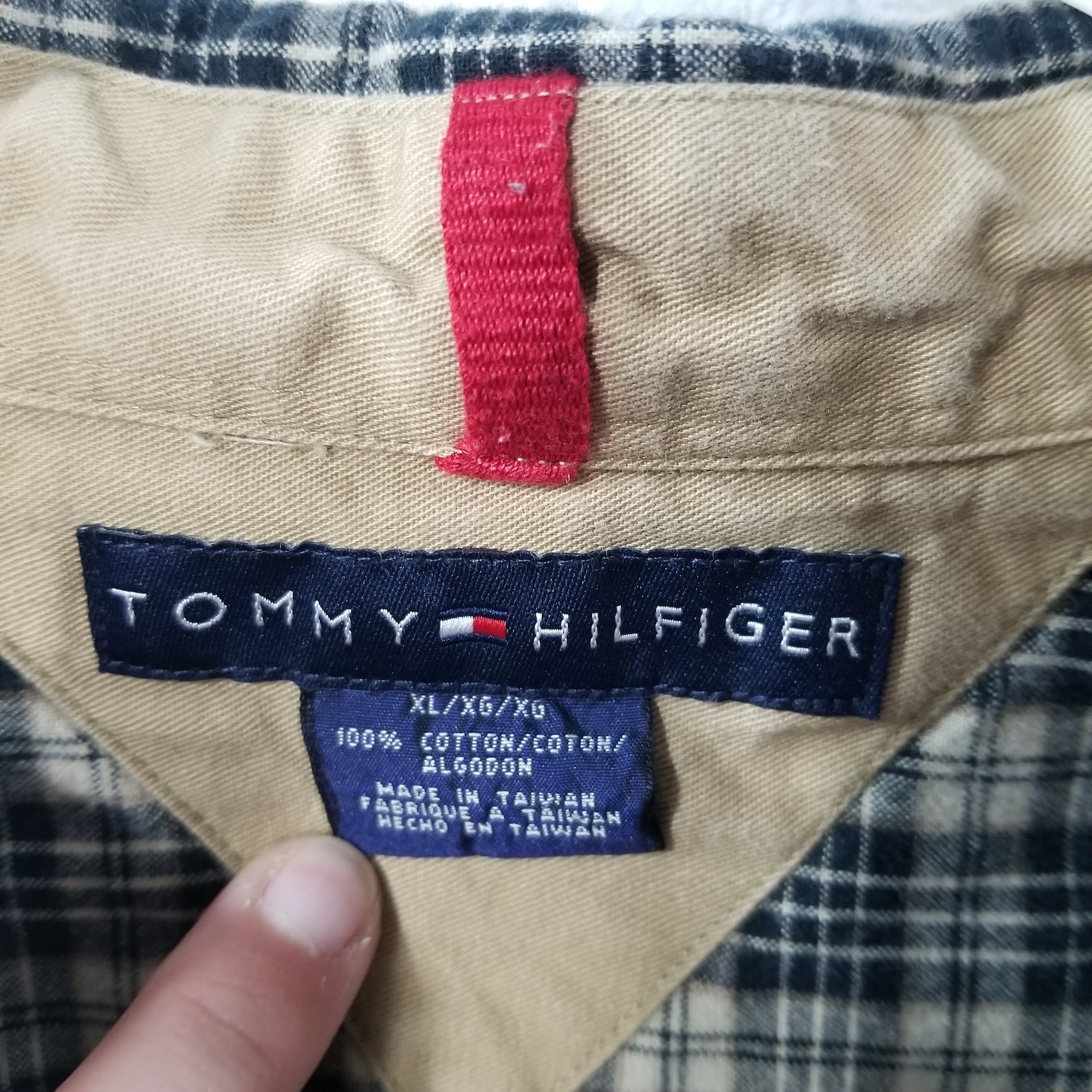 Tommy Hilfiger Dress Shirt XL Vintage Plaid Checks Long Sleeve Etsy