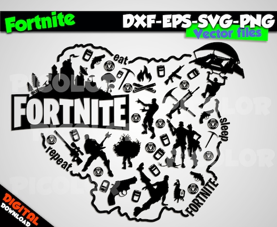 Fortnite svg silhouette stencil file Fortnite clipart svg | Etsy