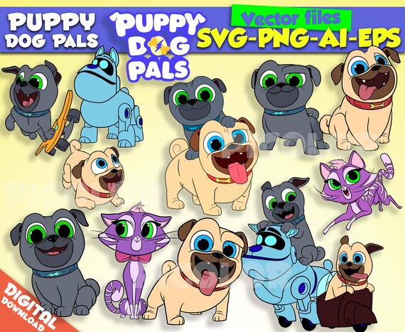 Puppy Dog Pals svg Rolly Bingo Hissy A.R.F. clipart Puppy Dog Pals ...