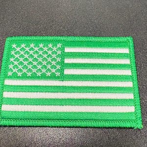 Green & White American Flag Patch