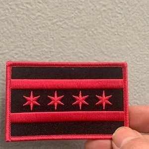 City of Chicago Illinois Flagge Patch Hot pink