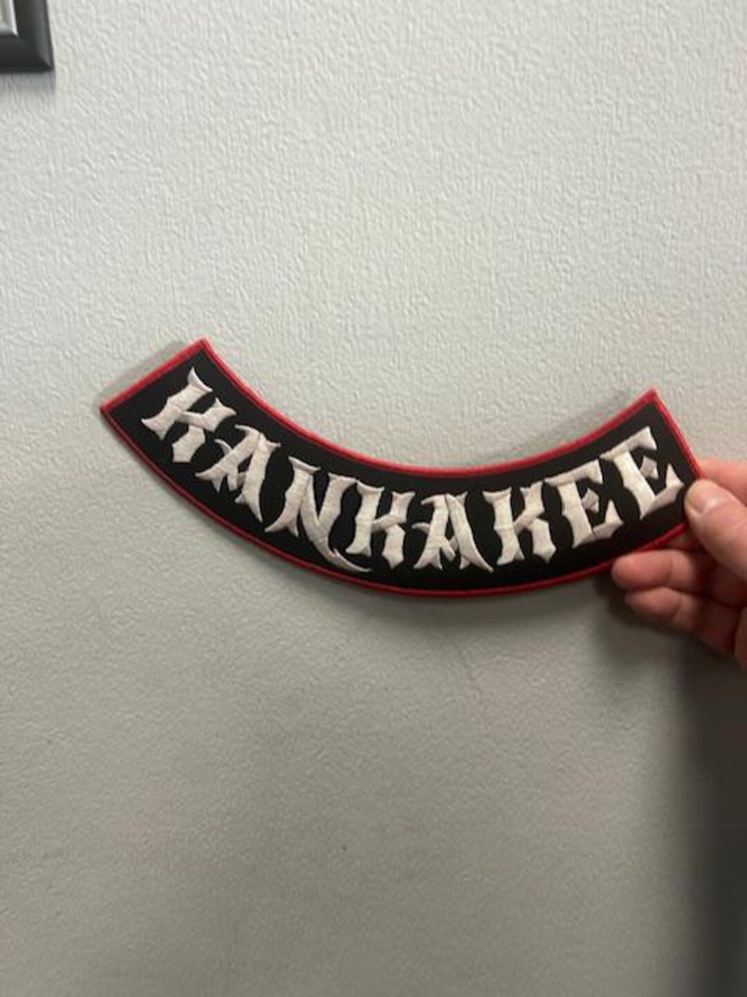 Black - Red - White Kankakee Bottom Rocker Patch 12