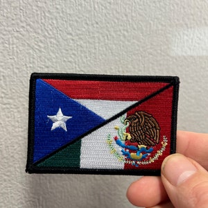 Parche de la bandera de Puerto Rico y México