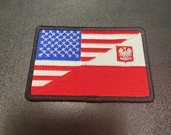 American / Polish flag patch